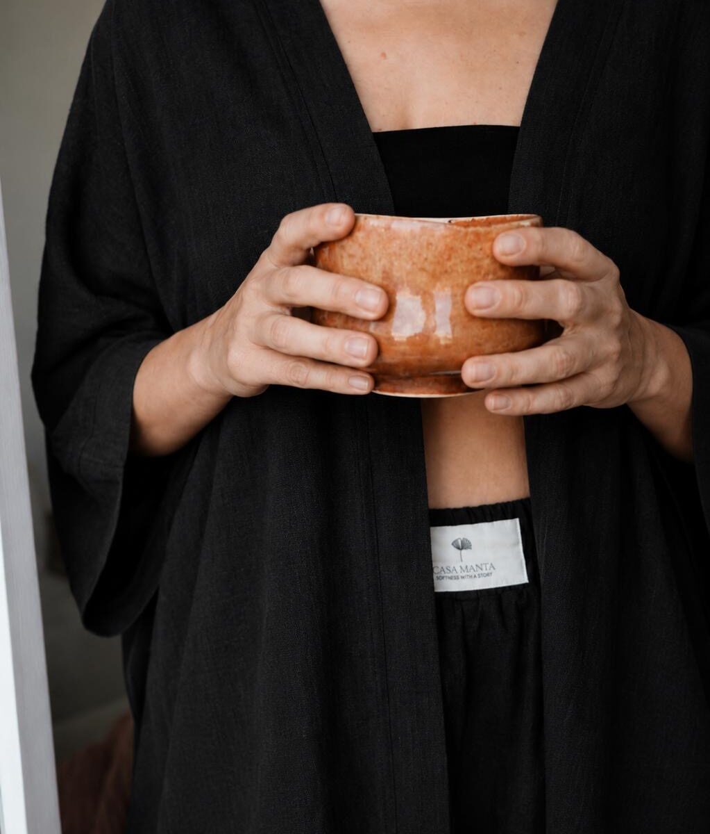 Zestaw Kimono i spodnie Ginkgo Black